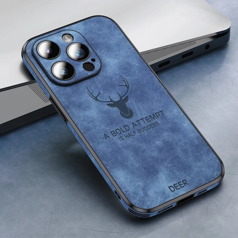 Luxus iPhone Hülle aus Wildleder - Stoßfest &amp; Stilvoll