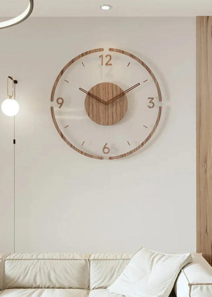 Elegante Wanduhr | Nordisches Design aus Holz 40cm