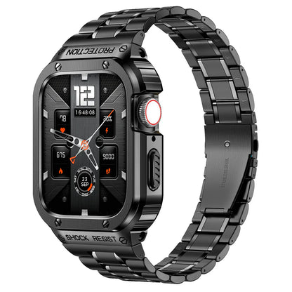 LUX7009 Edelstahl Uhrenarmband mit Etui für Apple Watch