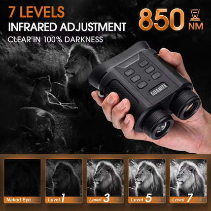 Nachtsichtfernglas mit 7-fachem optischen Zoom, 2-fachem digitalem Zoom, Infrarot-LED und Foto-/Videoaufnahme