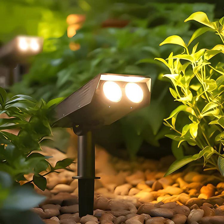 Solar LED Außenstrahler wasserdicht mit Multi-Zoom Garten Terrasse Hof