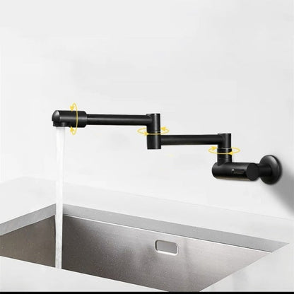 Wandmontierter klappbarer Chrom-Topfauffüller-Wasserhahn