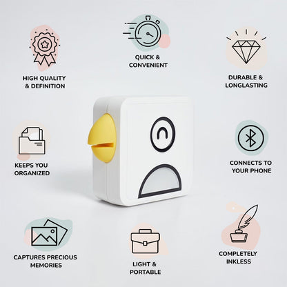 Taschen Drucker ohne Tinte mit Bluetooth für mobiles Fotodrucken vom Smartphone