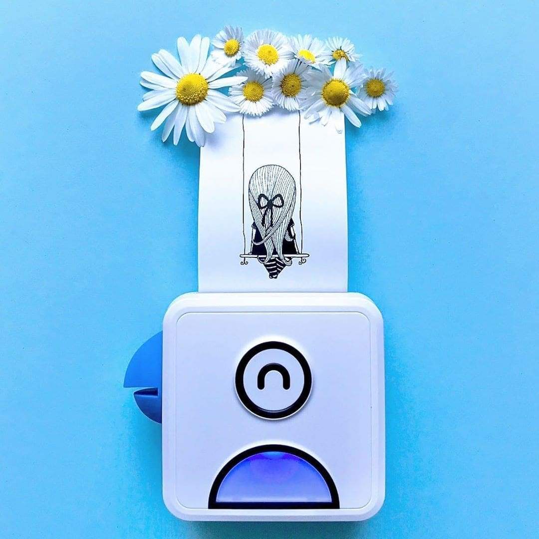 Taschen Drucker ohne Tinte mit Bluetooth für mobiles Fotodrucken vom Smartphone