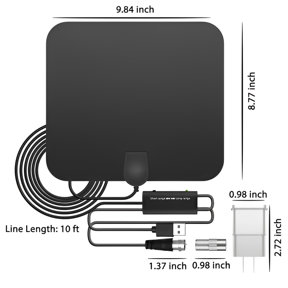 300 Miles Innen Digital Verstärkte HDTV Antenne W/ Signalverstärker