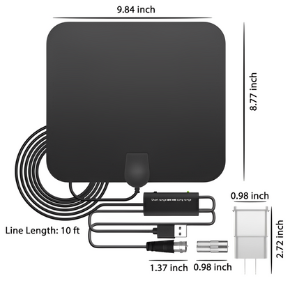300 Miles Innen Digital Verstärkte HDTV Antenne W/ Signalverstärker