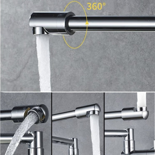 Wandmontierter klappbarer Chrom-Topfauffüller-Wasserhahn
