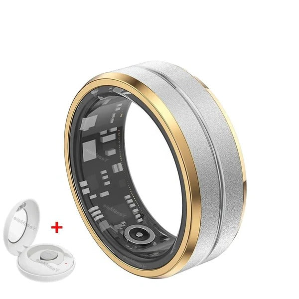 Titanium Smart Ring für Männer und Frauen, entwickelt zur Überwachung des Blutdrucks und zur Verfolgung von Gesundheitskennzahlen. Stilvoll und multifunktional.