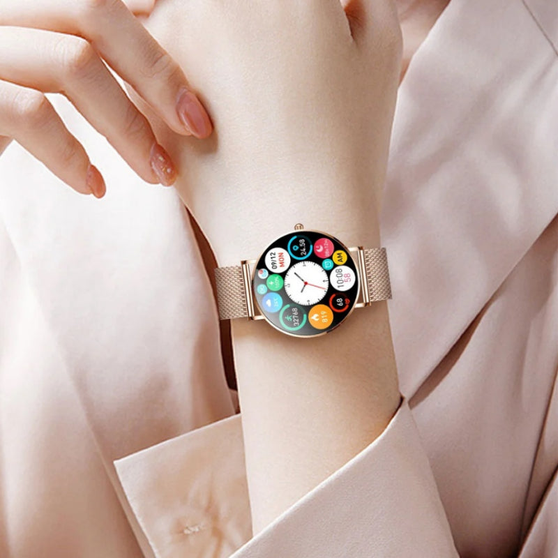 Minimalistische ultradünne Mesh-Armband Smartwatch für Frauen