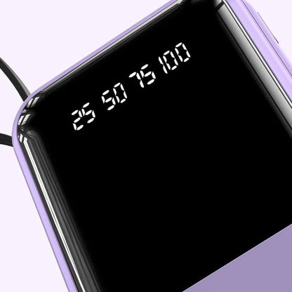 Externe Tragbare Batterie 10000mAh | Schnellladung und Eingebaute Kabel