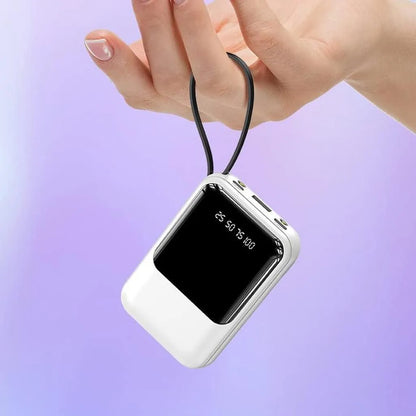 Externe Tragbare Batterie 10000mAh | Schnellladung und Eingebaute Kabel