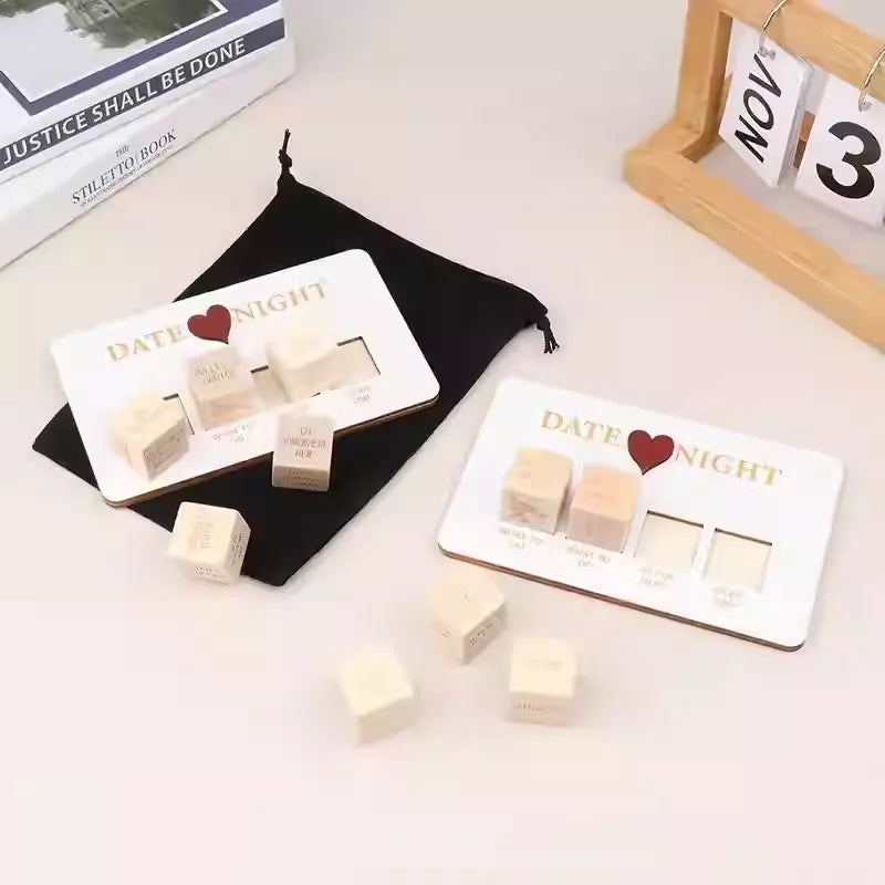 Holz Datenacht Würfelset - Romantik Spiel