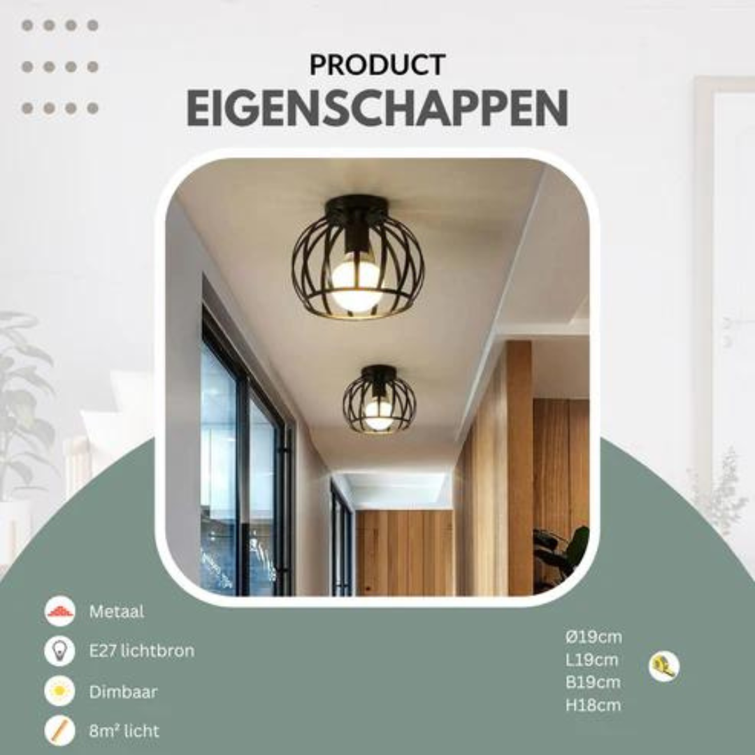Industrielle Deckenleuchte - Offenes Design