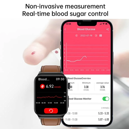 Blutdruck- und ECG-Smartwatch – Vollständige Gesundheitsüberwachung für Herzfrequenz und Glukose