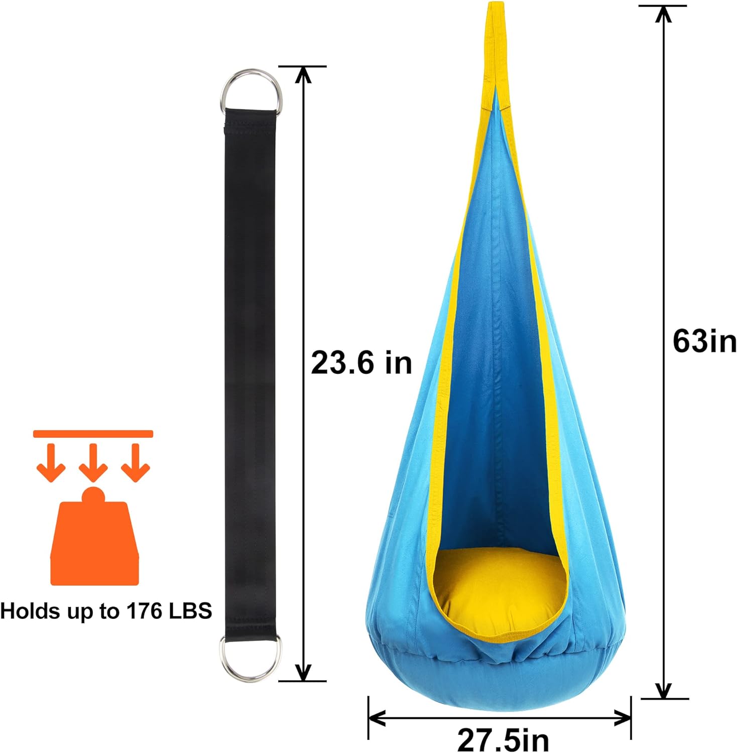 Kinder-Hängesessel - Drinnen &amp; Draußen | Mit Luftkissen