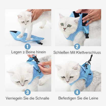 Katzen-Geschirr Set mit Anti-Ausbruchs-Mechanismus - Sicherheit &amp; Komfort