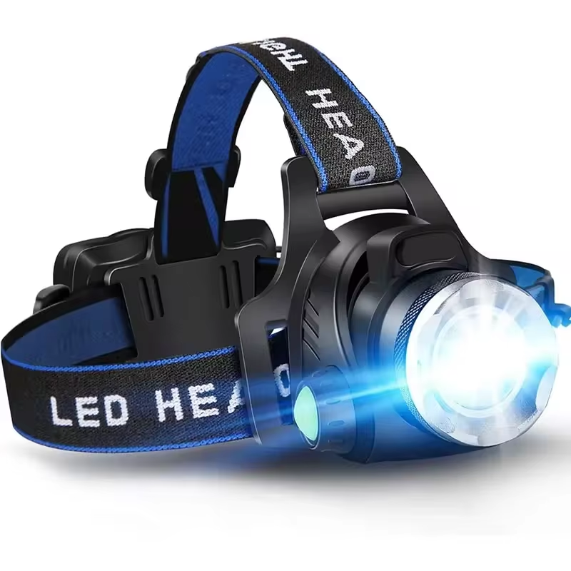 Kraftvolle Wasserfeste LED Stirnlampe - Zoom &amp; Wiederaufladbarem Akku
