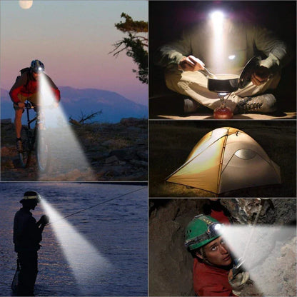 Kraftvolle Wasserfeste LED Stirnlampe - Zoom &amp; Wiederaufladbarem Akku