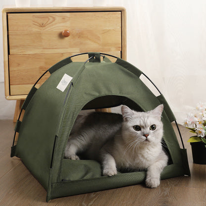 Kühlendes Katzenzelt - Katzenbett für den Sommer - Grau/Grün