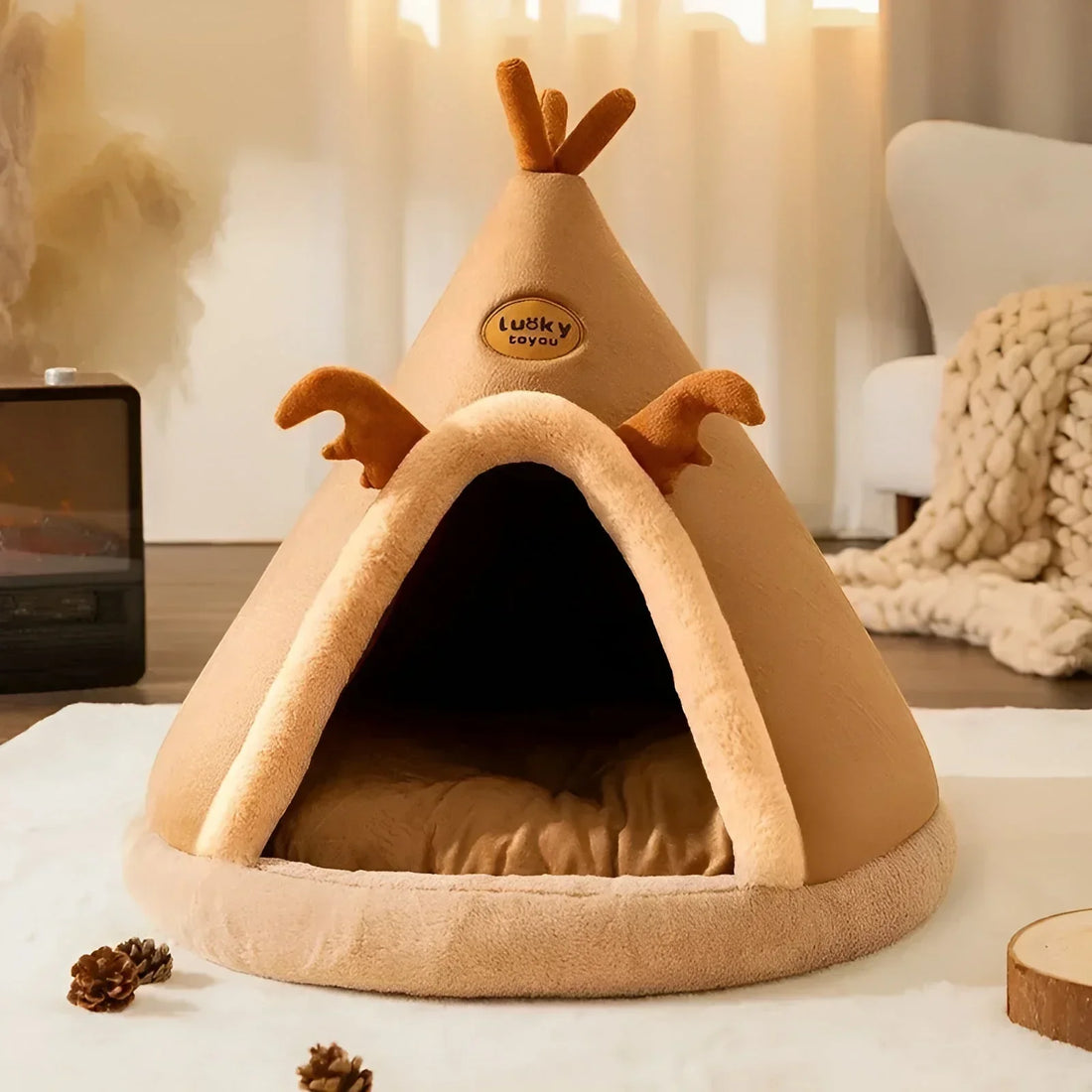 Kuschelhöhle für Haustiere - Gemütlicher Rückzugsort | Tipi-Design