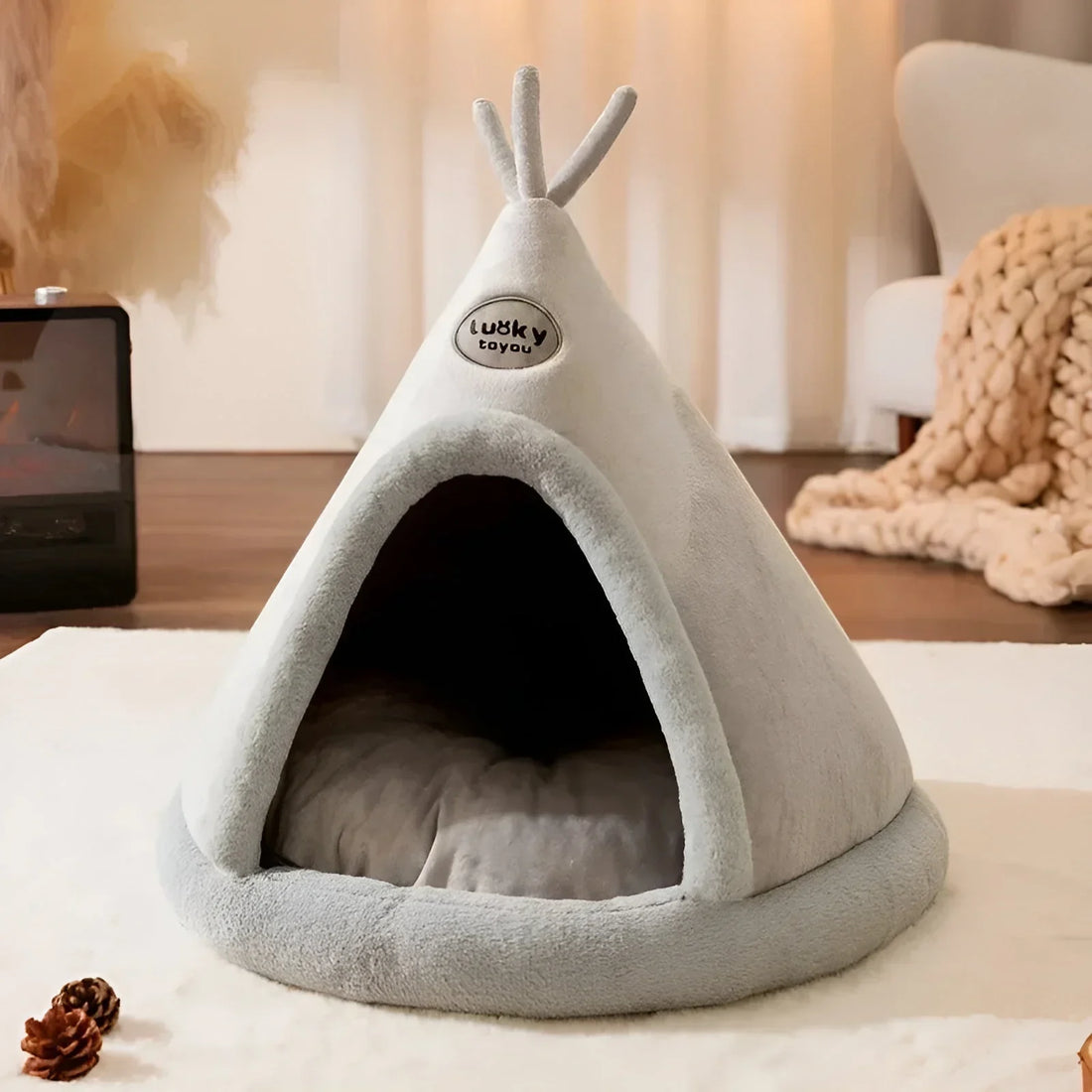 Kuschelhöhle für Haustiere - Gemütlicher Rückzugsort | Tipi-Design