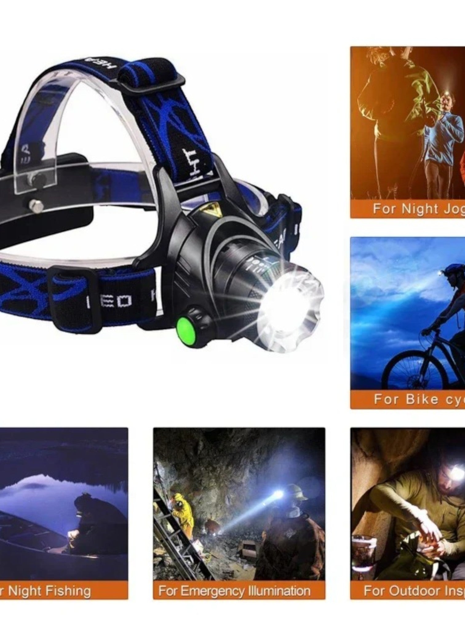 Wasserdichte LED Stirnlampe - Wiederaufladbar und Leistungsstark