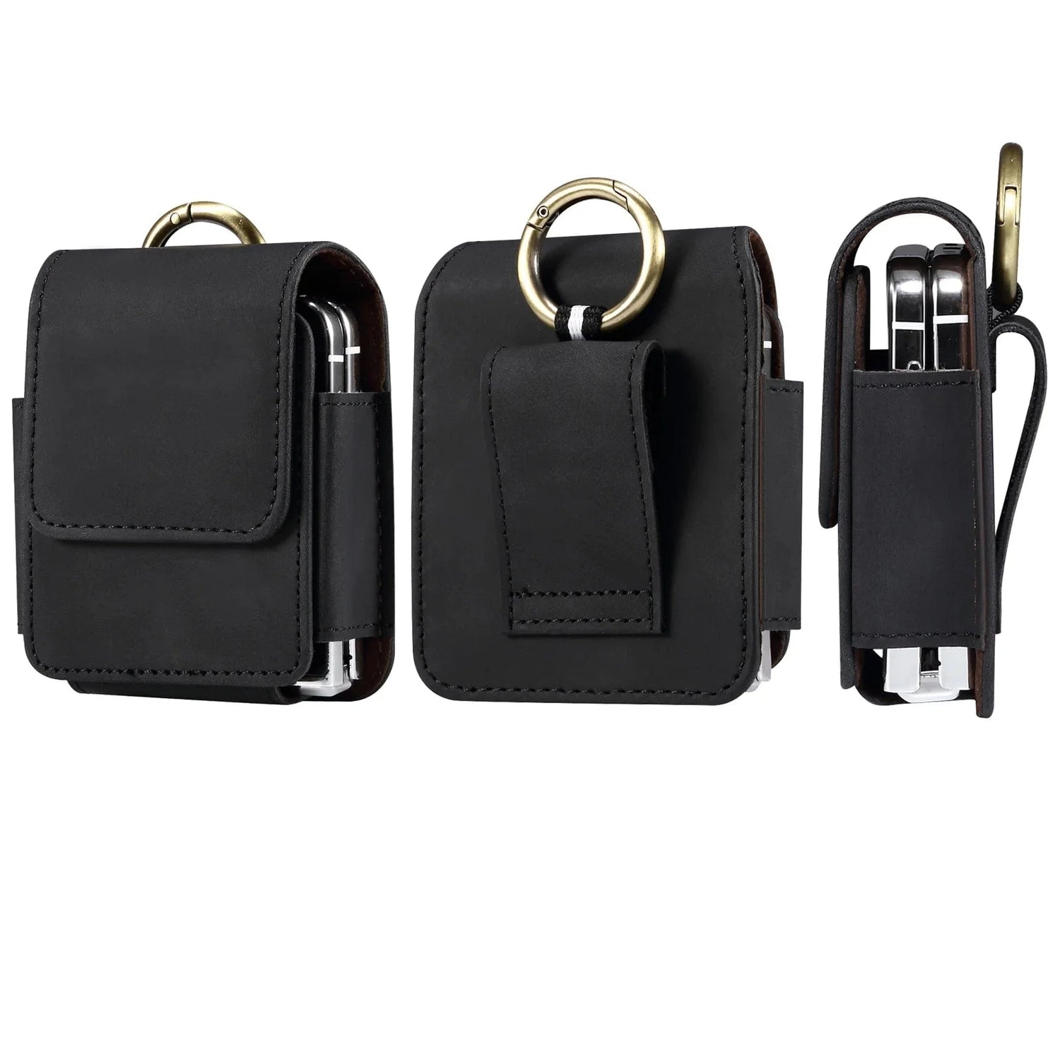Leder Samsung Z Flip Gürtel Handy Holster Tasche