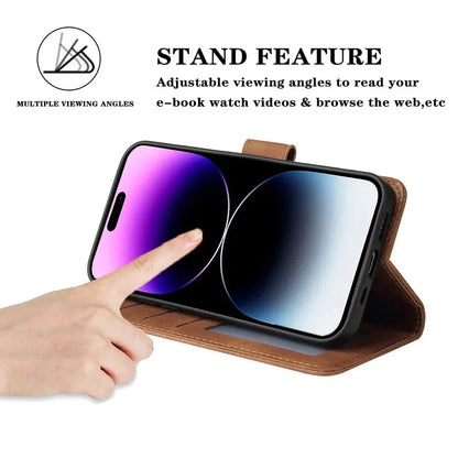 Leder iPhone Wallet Flip Cover Magnetische Hülle