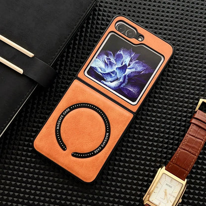 Leder Magnetische Samsung Z Flip Wireless Charging Case