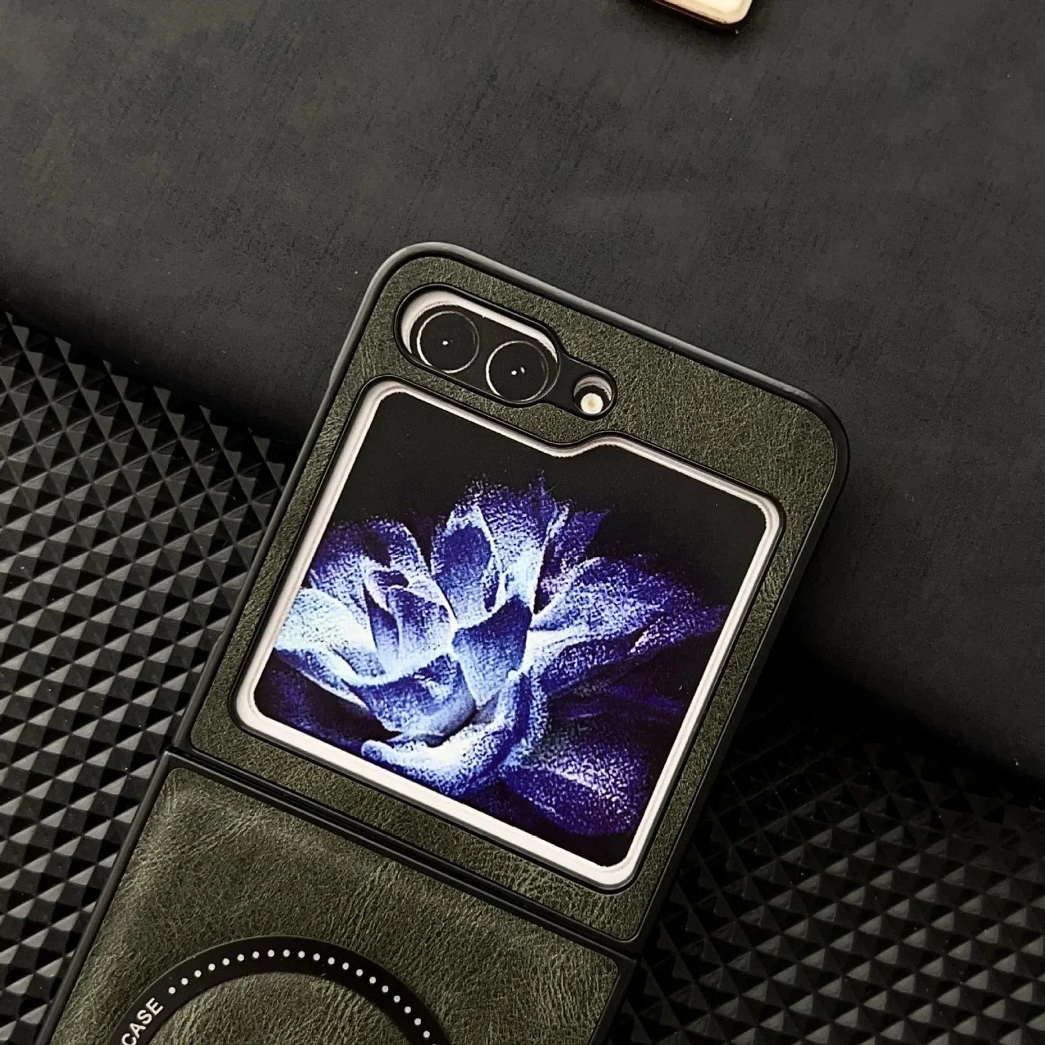 Leder Magnetische Samsung Z Flip Wireless Charging Case