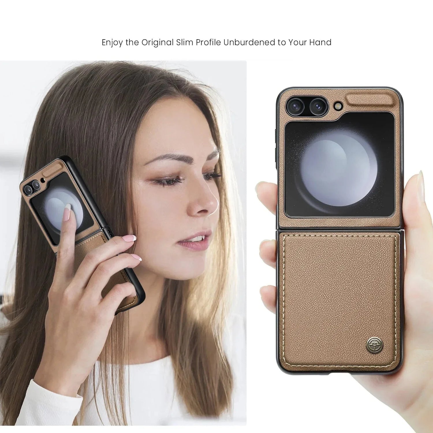 Leder Samsung Z Flip 5 Hülle | Stylische Stoßfeste Abdeckung