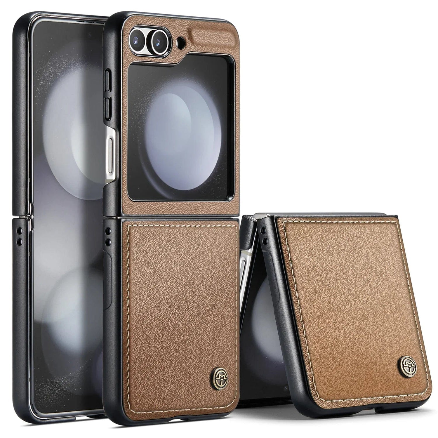 Leder Samsung Z Flip 5 Hülle | Stylische Stoßfeste Abdeckung