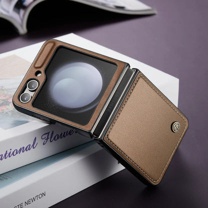 Leder Samsung Z Flip 5 Hülle | Stylische Stoßfeste Abdeckung