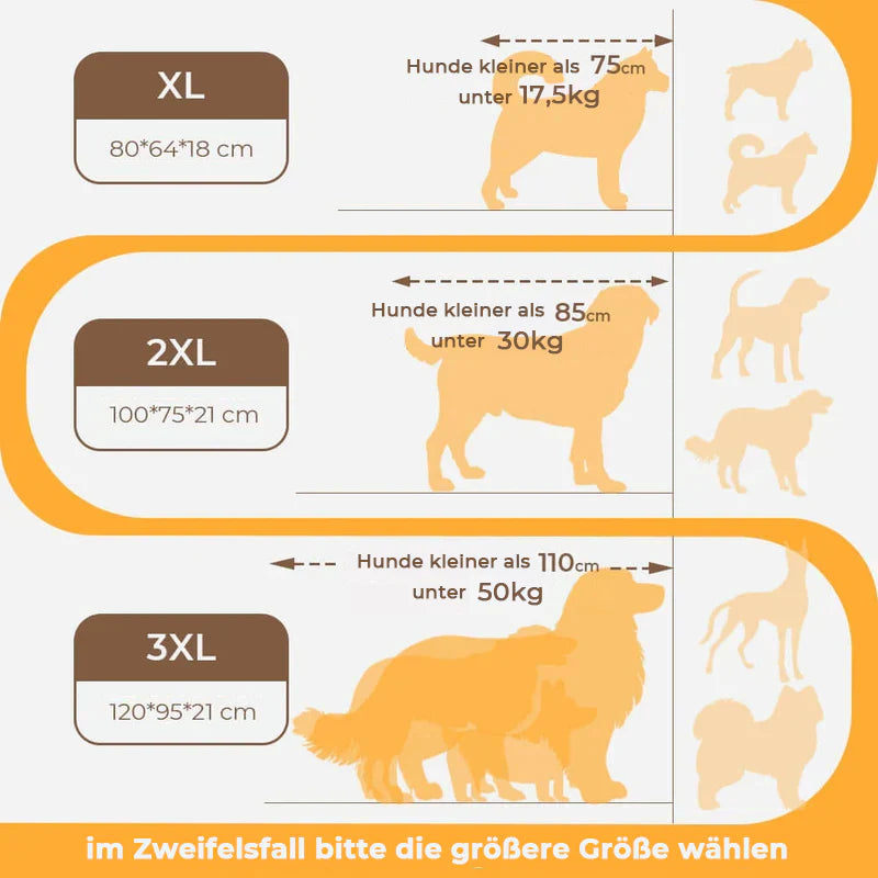 Hundebett mit Wirbelsäulenschutz - Groß und Kratzfest