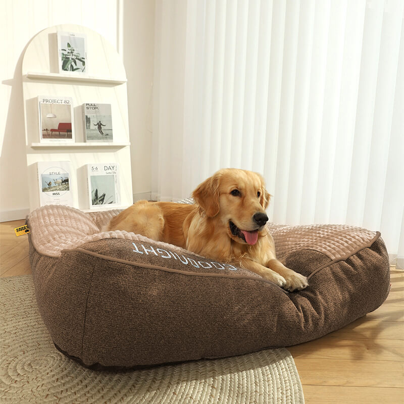 Hundebett mit Wirbelsäulenschutz - Groß und Kratzfest