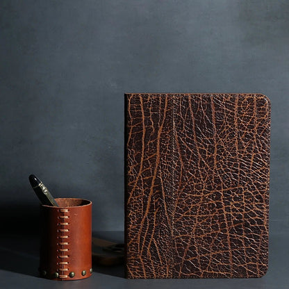 Luxuriöse Echtes Leder Hülle mit Multi-Winkel Ständer für iPad