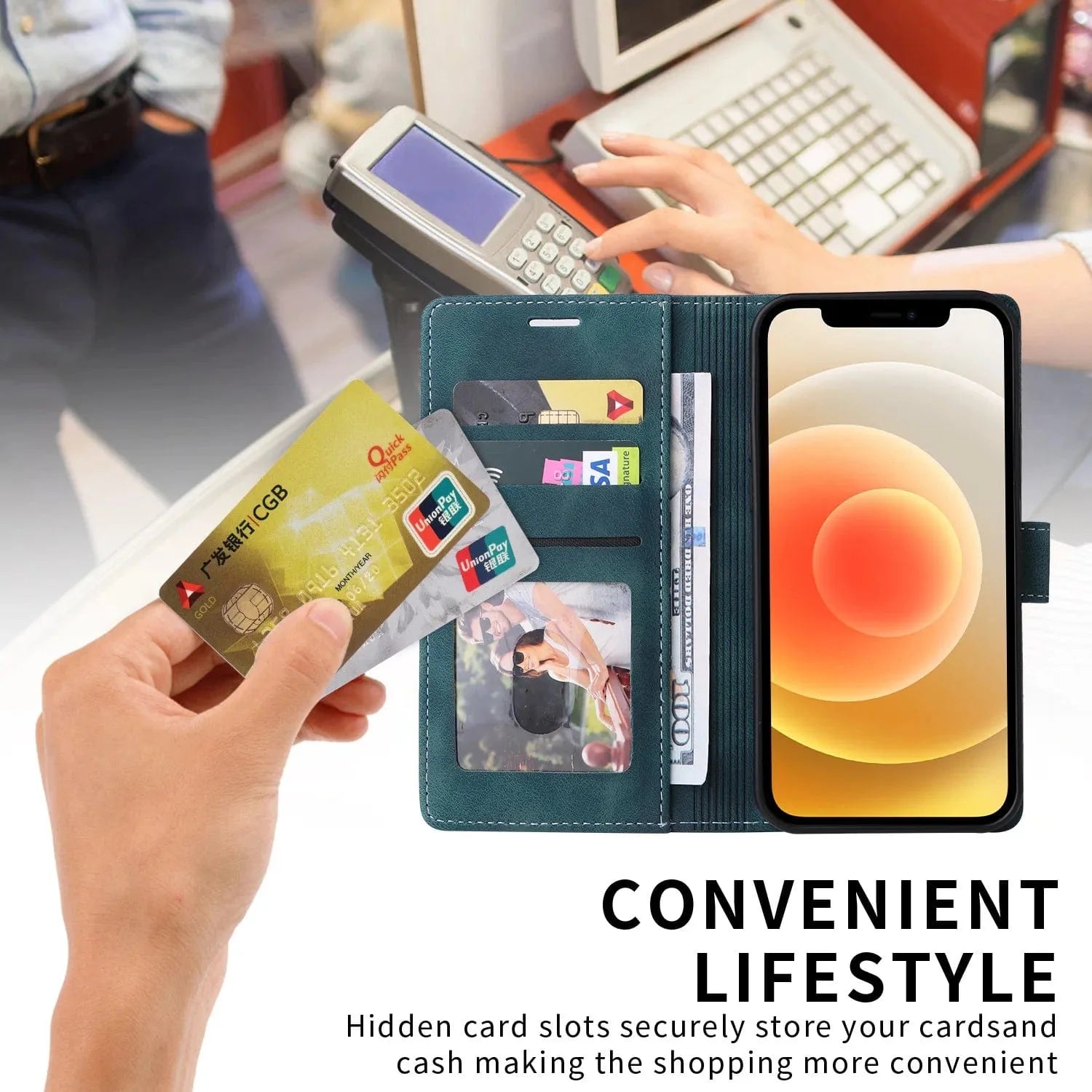 Magnetische Flip-Cover Samsung Leder Geldbeutel Hülle