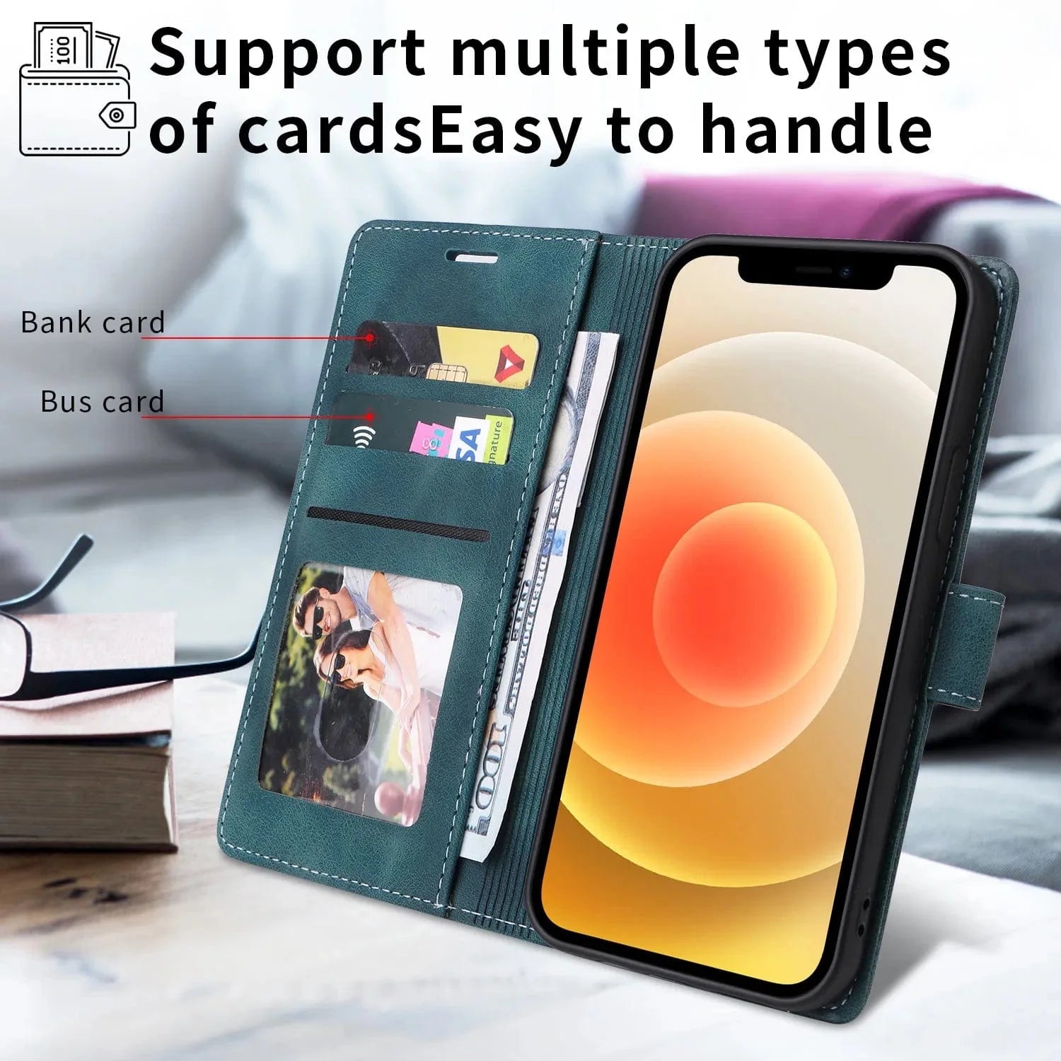 Magnetische Flip-Cover Samsung Leder Geldbeutel Hülle