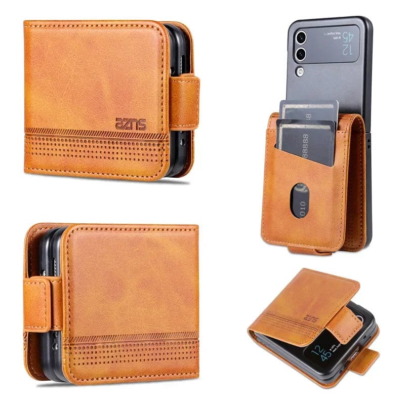 Magnetische Leder Samsung Z Flip Brieftasche Hülle