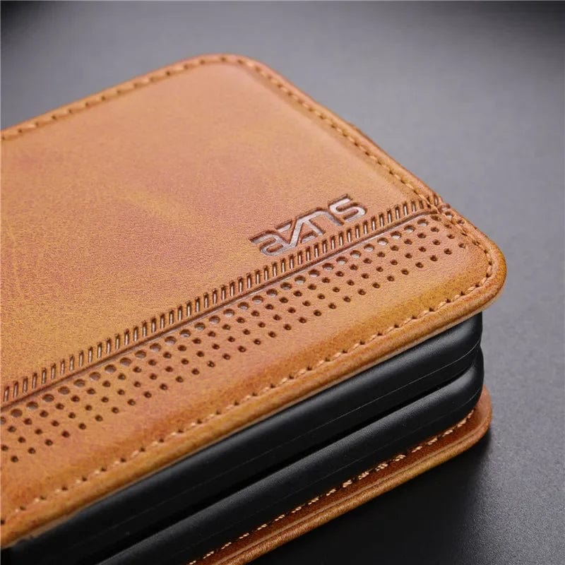 Magnetische Leder Samsung Z Flip Brieftasche Hülle