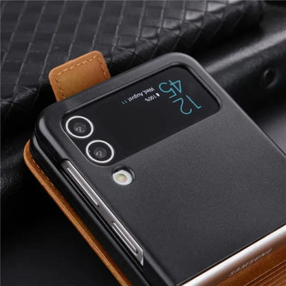 Magnetische Leder Samsung Z Flip Brieftasche Hülle
