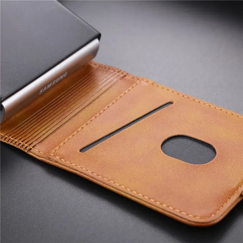 Magnetische Leder Samsung Z Flip Brieftasche Hülle