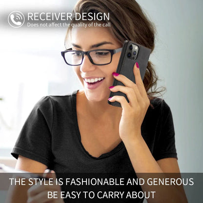 RFID Blockierende Magnetische iPhone Leder Flip Cover Geldbörse Hülle