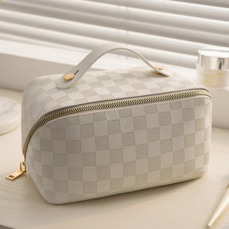 Luxus Checkered Make-up Kosmetiktasche - Stil &amp; Funktion