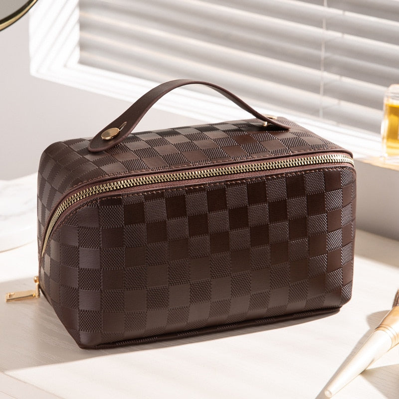 Luxus Checkered Make-up Kosmetiktasche - Stil &amp; Funktion