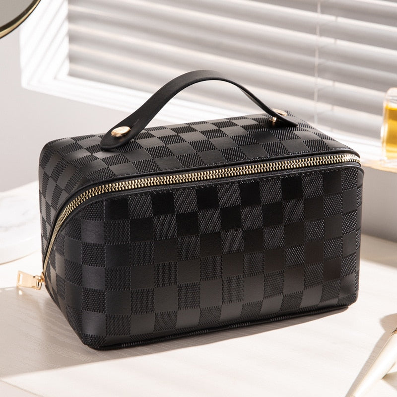 Luxus Checkered Make-up Kosmetiktasche - Stil &amp; Funktion
