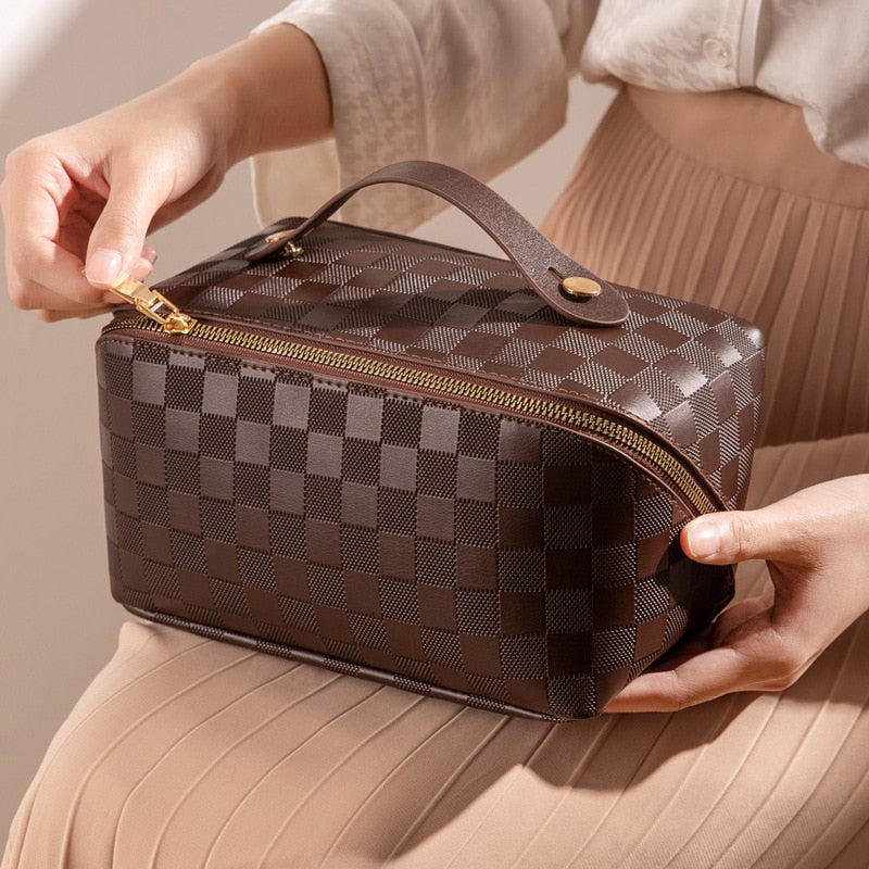 Luxus Checkered Make-up Kosmetiktasche - Stil &amp; Funktion