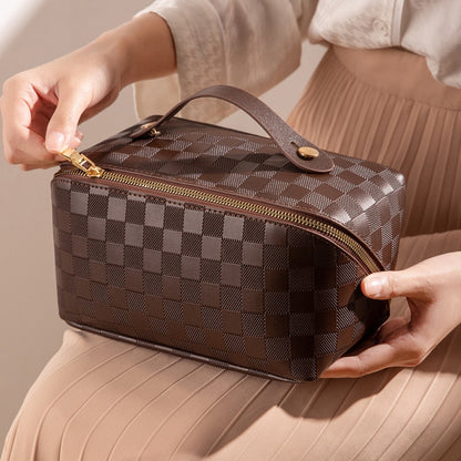 Luxus Checkered Make-up Kosmetiktasche - Stil &amp; Funktion
