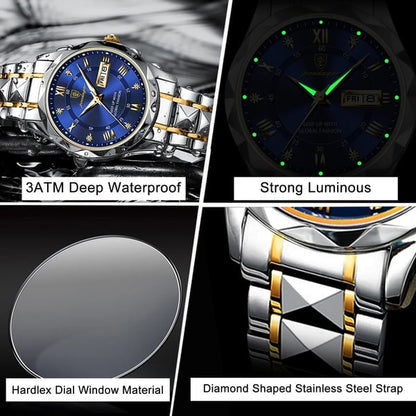 Luxus-Herrenarmbanduhr - Wasserdicht | Leuchtendes Zifferblatt