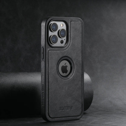 Magnetische MagSafe iPhone Leder Wireless Charging Case